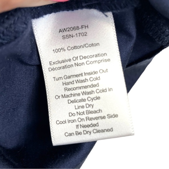 ATM Anthony Thomas Melillo Navy Cotton Round Nneck Short Sleeve Dress Size L - Picture 6 of 7